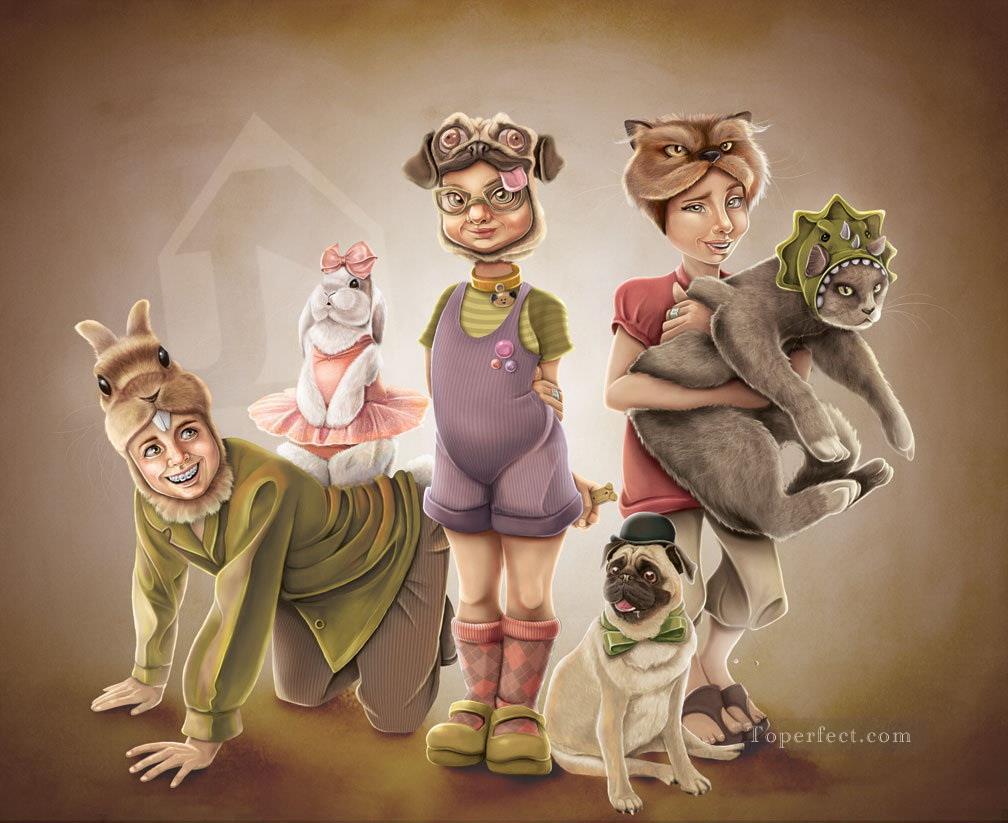 Dress up dogs Oil Paintings